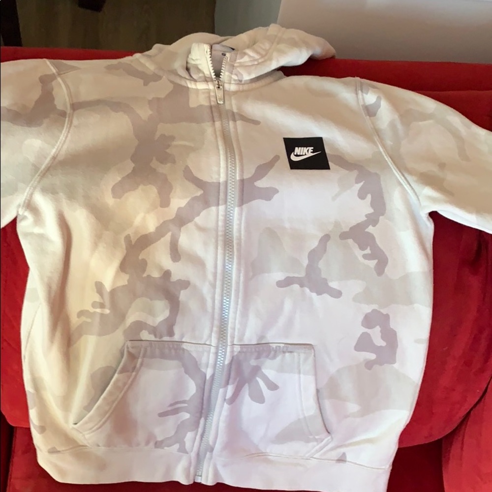Boys Gray Camouflage Nike Hoodie